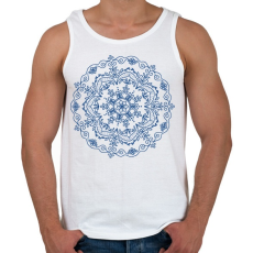 PRINTFASHION Kékfestő mandala - Férfi atléta - Fehér
