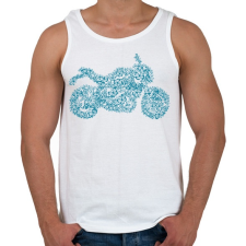 PRINTFASHION kékmotor - Férfi atléta - Fehér atléta, trikó