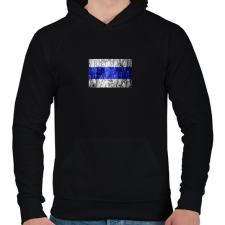 PRINTFASHION Kéksáv minimál - Férfi kapucnis pulóver - Fekete női pulóver, kardigán