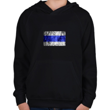 PRINTFASHION Kéksáv minimál - Gyerek kapucnis pulóver - Fekete gyerek pulóver, kardigán