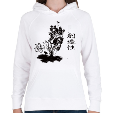 PRINTFASHION keleti6 - Női kapucnis pulóver - Fehér női pulóver, kardigán