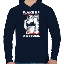 PRINTFASHION Kelj fel és légy dögös! - Férfi kapucnis pulóver - Sötétkék férfi pulóver, kardigán