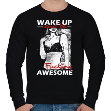 PRINTFASHION Kelj fel és légy dögös! - Férfi pulóver - Fekete