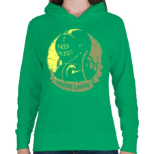 PRINTFASHION Kell a zene - Női kapucnis pulóver - Zöld női pulóver, kardigán