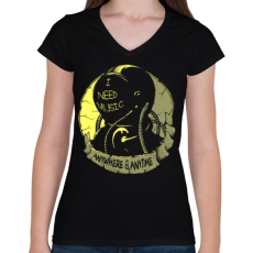 PRINTFASHION Kell a zene - Női V-nyakú póló - Fekete