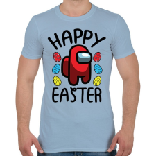 PRINTFASHION Kellemes Húsvétot - Among us - Férfi póló - Világoskék férfi póló