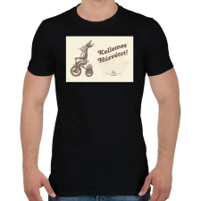 PRINTFASHION Kellemes Húsvétot - Biciklis nyúl - Férfi póló - Fekete férfi póló