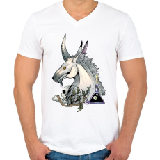 PRINTFASHION Kelpi - Férfi V-nyakú póló - Fehér