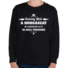 PRINTFASHION Kemény meló a horgászat... - Gyerek pulóver - Fekete