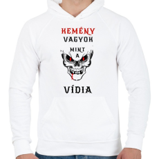 PRINTFASHION KEMÉNY VAGYOK - Férfi kapucnis pulóver - Fehér