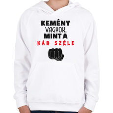 PRINTFASHION Kemény vagyok - Gyerek kapucnis pulóver - Fehér