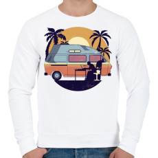 PRINTFASHION Kempingezés - Férfi pulóver - Fehér