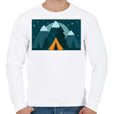 PRINTFASHION Kempingezés - Férfi pulóver - Fehér férfi pulóver, kardigán