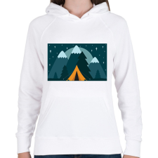 PRINTFASHION Kempingezés - Női kapucnis pulóver - Fehér női pulóver, kardigán