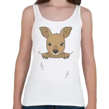 PRINTFASHION Kenguru bébi - Női atléta - Fehér női trikó