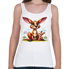 PRINTFASHION Kenguru mama és a babája - Női atléta - Fehér női trikó