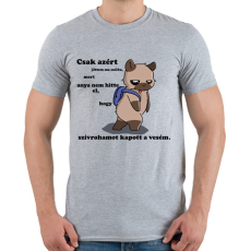 PRINTFASHION Kenny, a capybara és a suli (fekete szöveg) - Férfi póló - Sport szürke