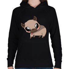 PRINTFASHION Kenny, a capybara - Női kapucnis pulóver - Fekete női pulóver, kardigán