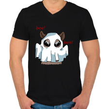 PRINTFASHION Kenny, a capybara szellem jelmezben - Férfi V-nyakú póló - Fekete férfi póló