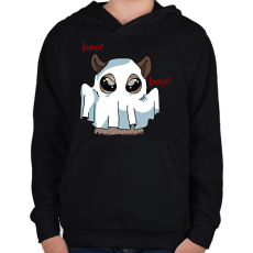 PRINTFASHION Kenny, a capybara szellem jelmezben - Gyerek kapucnis pulóver - Fekete