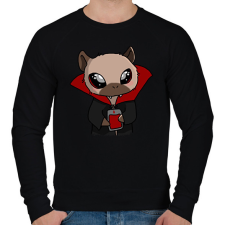 PRINTFASHION Kenny, a capybara vámpír jelmezben - Férfi pulóver - Fekete férfi pulóver, kardigán