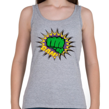 PRINTFASHION Képregényes ököl - Női atléta - Sport szürke női trikó