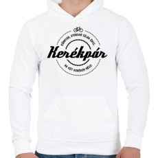 PRINTFASHION kerekpar-black - Férfi kapucnis pulóver - Fehér