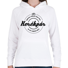 PRINTFASHION kerekpar-black - Női kapucnis pulóver - Fehér