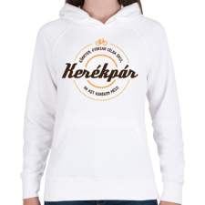 PRINTFASHION kerekpar-brown-orange - Női kapucnis pulóver - Fehér női pulóver, kardigán