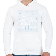 PRINTFASHION Kerékpár részei - Férfi kapucnis pulóver - Fehér