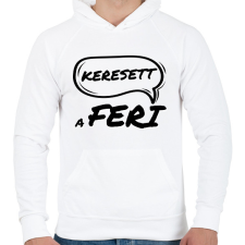 PRINTFASHION KERESETT A FERI - Férfi kapucnis pulóver - Fehér férfi pulóver, kardigán