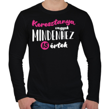 PRINTFASHION Keresztanya vagyok - fehér - Férfi hosszú ujjú póló - Fekete férfi póló