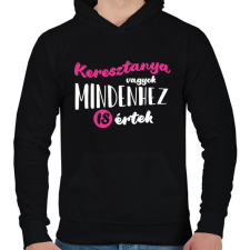 PRINTFASHION Keresztanya vagyok - fehér - Férfi kapucnis pulóver - Fekete férfi pulóver, kardigán