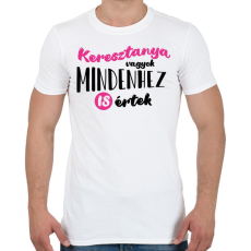 PRINTFASHION Keresztanya vagyok - fekete - Férfi póló - Fehér