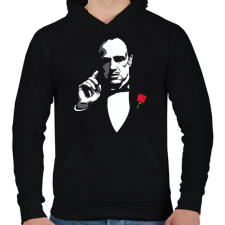 PRINTFASHION Keresztapa, The godfather - Férfi kapucnis pulóver - Fekete férfi pulóver, kardigán