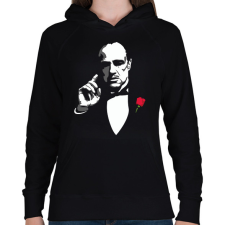PRINTFASHION Keresztapa, The godfather - Női kapucnis pulóver - Fekete női pulóver, kardigán