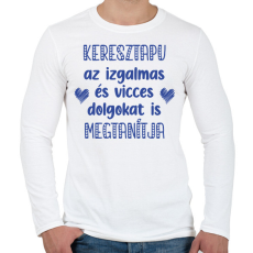 PRINTFASHION Keresztapu megtanítja - Férfi hosszú ujjú póló - Fehér