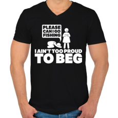 PRINTFASHION Kérlek, elmehetek pecázni...? - Férfi V-nyakú póló - Fekete