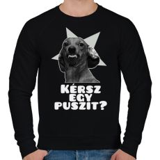 PRINTFASHION Kérsz egy puszit? - Férfi pulóver - Fekete