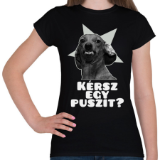 PRINTFASHION Kérsz egy puszit? - Női póló - Fekete női póló