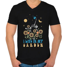 PRINTFASHION kert_10 - Férfi V-nyakú póló - Fekete férfi póló