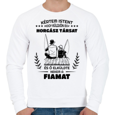 PRINTFASHION Kértem Istent - Férfi pulóver - Fehér