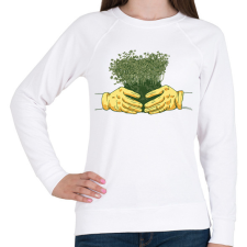 PRINTFASHION Kertész - Női pulóver - Fehér női pulóver, kardigán
