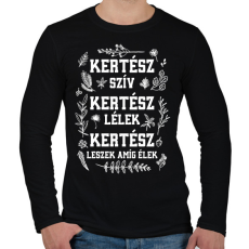 PRINTFASHION Kertész szív, lélek - Férfi hosszú ujjú póló - Fekete