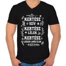 PRINTFASHION Kertész szív, lélek - Férfi V-nyakú póló - Fekete