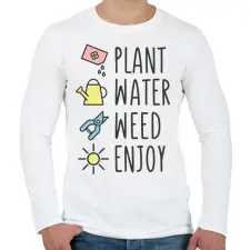 PRINTFASHION Kertészkedés - Ültesd locsold élvezd  - Férfi hosszú ujjú póló - Fehér férfi póló