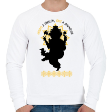 PRINTFASHION Keserű a türelem - Férfi pulóver - Fehér