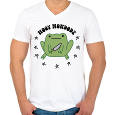 PRINTFASHION Késes béka - Férfi V-nyakú póló - Fehér
