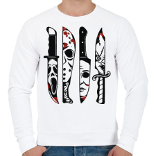 PRINTFASHION Késes gyilkosok - Férfi pulóver - Fehér férfi pulóver, kardigán