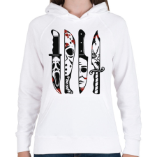 PRINTFASHION Késes gyilkosok - Női kapucnis pulóver - Fehér női pulóver, kardigán